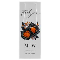 Black Orange Roses Gothic Wedding Wine Gift Bag