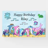 Personalized  Baby Shark Family Birthday Party Banner