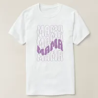 Purple Retro Groovy Cute Mama Mothers Day Mom  Tri-Blend Shirt