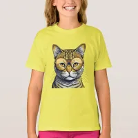 Cool Kitty Cat with Glasses T-Shirt