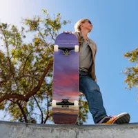 Breathtaking sunset over the sea, photograph  skateboard