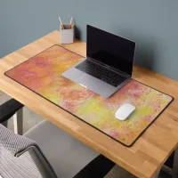 Abstract Orange Yellow Desk Mat