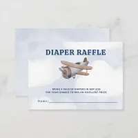 Landing Soon Airplane Baby Shower Diaper Raffle Enclosure Card