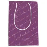 Purple Christmas Pattern#36 ID1009 Medium Gift Bag