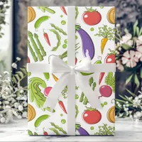 Healthy Vegetables Vegan Kitchen Pattern Wrapping Paper