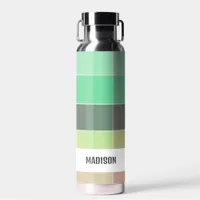 Trendy Modern Personalized Plaid Water Bottle