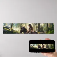 Anime horseback ride in the woods - Ultra wide Poster
