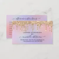 Eyelash Extension Aftercare Instruction Glitter  B Business Card