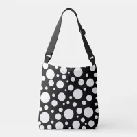 White Polka Dots on Black | Crossbody Bag