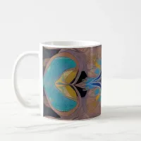 Radiant Mandala: Vibrant Symmetrical Fantasy Art Coffee Mug