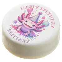 Pink and Purple Axolotl Girl's Birthday Party Chocolate Covered Oreo