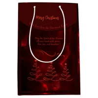  Merry Christmas trees burgundy Medium Gift Bag