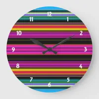 Thin Colorful Stripes - 2 Large Clock
