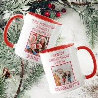 Mom Family Christmas Photo Red & White  Mug