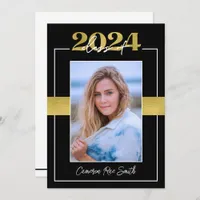 Class of 2024 Black & Gold Graduation Party Invitation