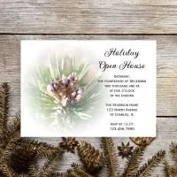 Pine Branch Holiday Open House Party Invitation