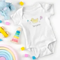 Cute Gender Neutral Baby Shower Rubber Duck  Baby Bodysuit