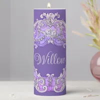 Romantic,Feminine,Personalized Pillar Candle