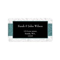 aqua, return address label