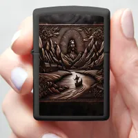 Jesus In Mountain Landscape Zippo Lighter