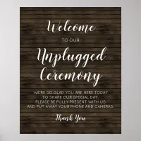 Rustic Barn Wood Wedding Unplugged Ceremony Signs