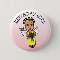 Birthday Girl African America Diary Button