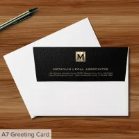 Classic Brushed Gold Monogram Business Envelope