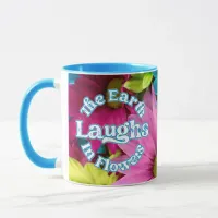 Blue Floral Mug, Famous Quotes Mug
