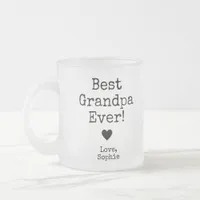 Best Grandpa Ever with Picture | Custom Text Coffe Frosted Glass Coffee Mug