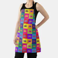 Trendy Pop Art Style Colourful Crab Pattern Apron