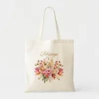 Blessings Fall Floral Tote Bag