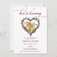 Love is Brewing Gothic Heart Beer Bridal Shower Invitation