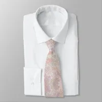 Vintage roses in cream  - floral, elegant  neck tie