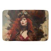 The Steampunk Woman Bath Mat