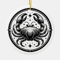 Horoscope Sign Cancer Symbol and Traits Ceramic Ornament