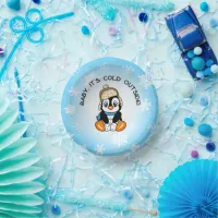 Cute Baby Penguin with Snowflakes Background Paper Bowls