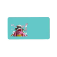 Sakura Sock Monkey Address Label