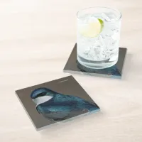Handsome Tree Swallow: Bird on a Wire Glass Coaster