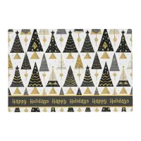 Black Gold Christmas Merry Pattern#25 ID1009 Placemat