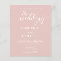 Budget Modern Minimalist Blush Wedding