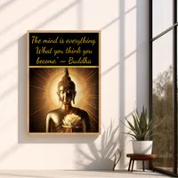  Buddha with lotus flower Poster