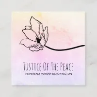 *~* JUSTICE OF THE PEACE Rainbow  Moon Crater Square Business Card