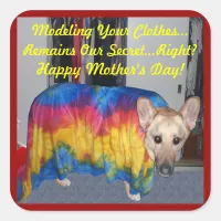 Mother's Day Modeling Clothes Square Sticker