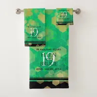 Elegant 19th Jade Wedding Anniversary Bath Towel Set