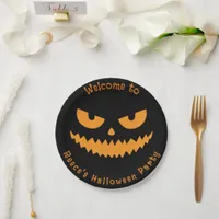 Spooky Pumpkin Face Kids Halloween Party Paper Plates