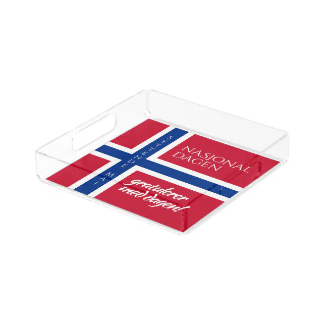 Syttende Mai May 17th Norwegian National Day Flag Acrylic Tray