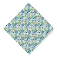 Tropical Blue Tequila Shots Agave Plants Pattern Bandana