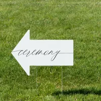 Wedding Ceremony This Way Romantic Arrow Yard Sign