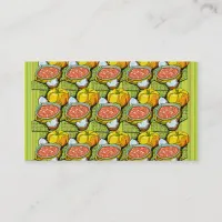 Pumpkins, Soup and Striped Background Business Card