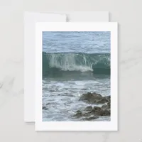 Beach Photography Rolling Wave & Rocks Postcard